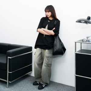 [極高腰] GENE VINTAGE WIDE CARGO DENIM PANTS/ 1色