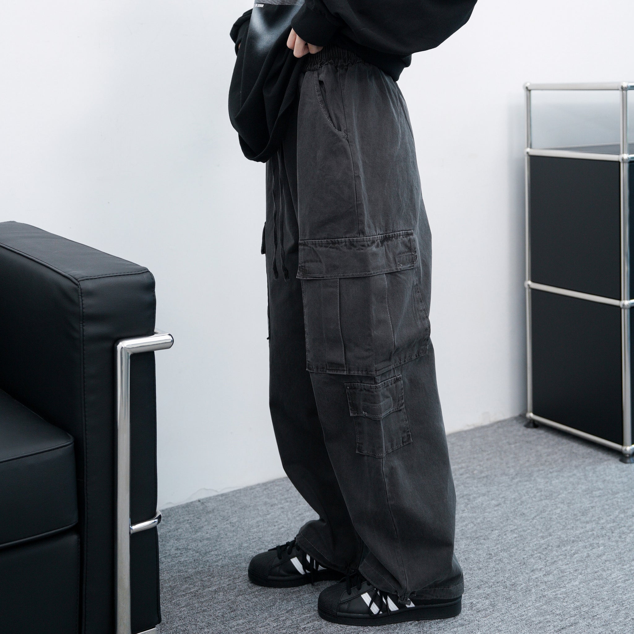 [UNISEX] Pigment Washed Multi Cargo Pants/ 2色