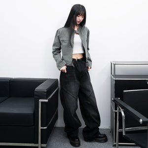 [VINTAGE] 薄款霧面感GREY JACKET/ 1色