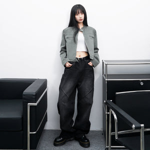 [VINTAGE] 薄款霧面感GREY JACKET/ 1色