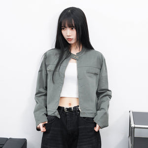 [VINTAGE] 薄款霧面感GREY JACKET/ 1色