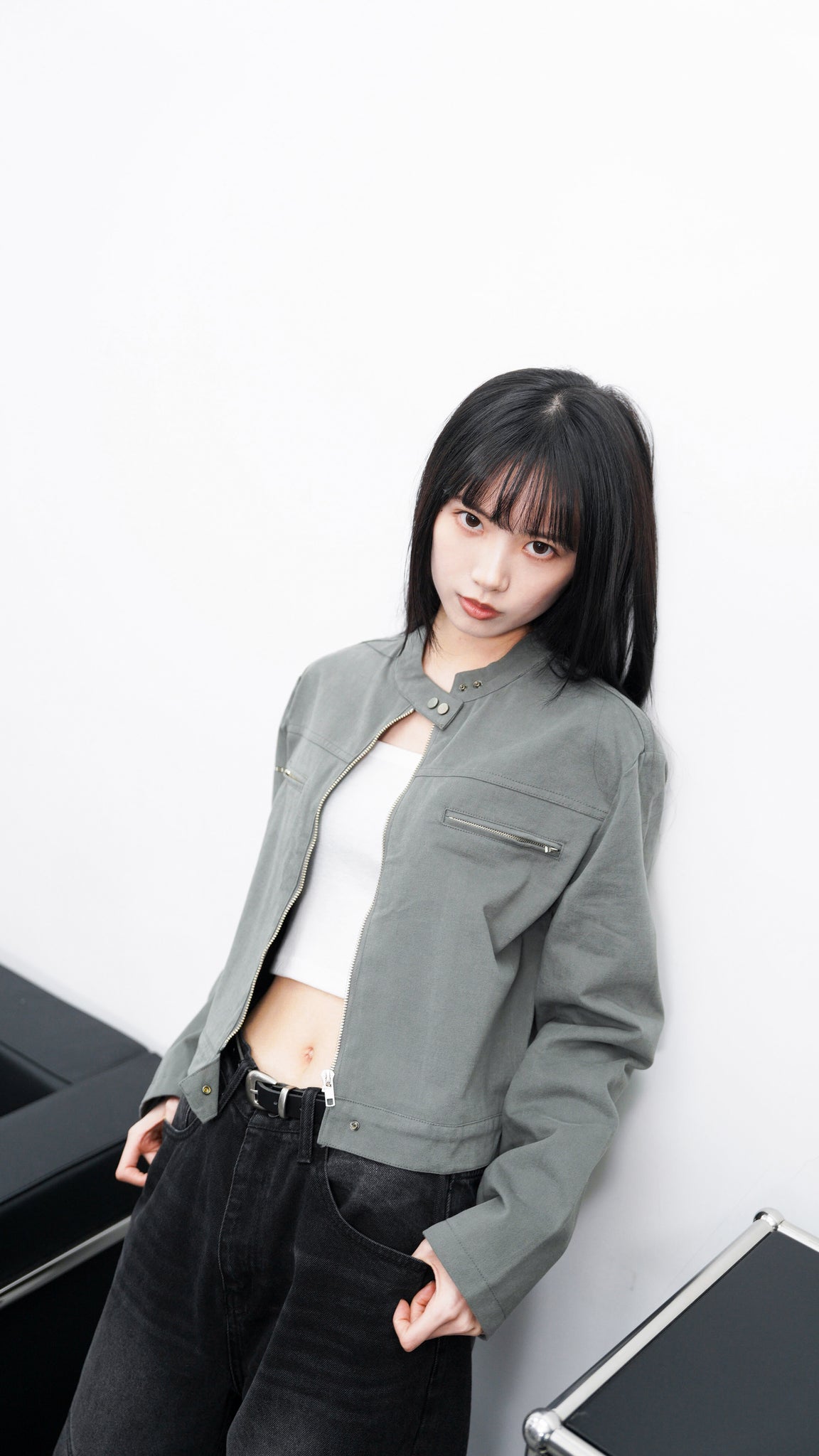[VINTAGE] 薄款霧面感GREY JACKET/ 1色