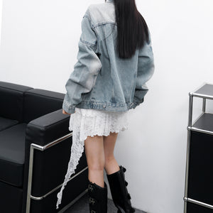 [UNISEX] 微泛黃淺藍色牛仔外套/ 1色