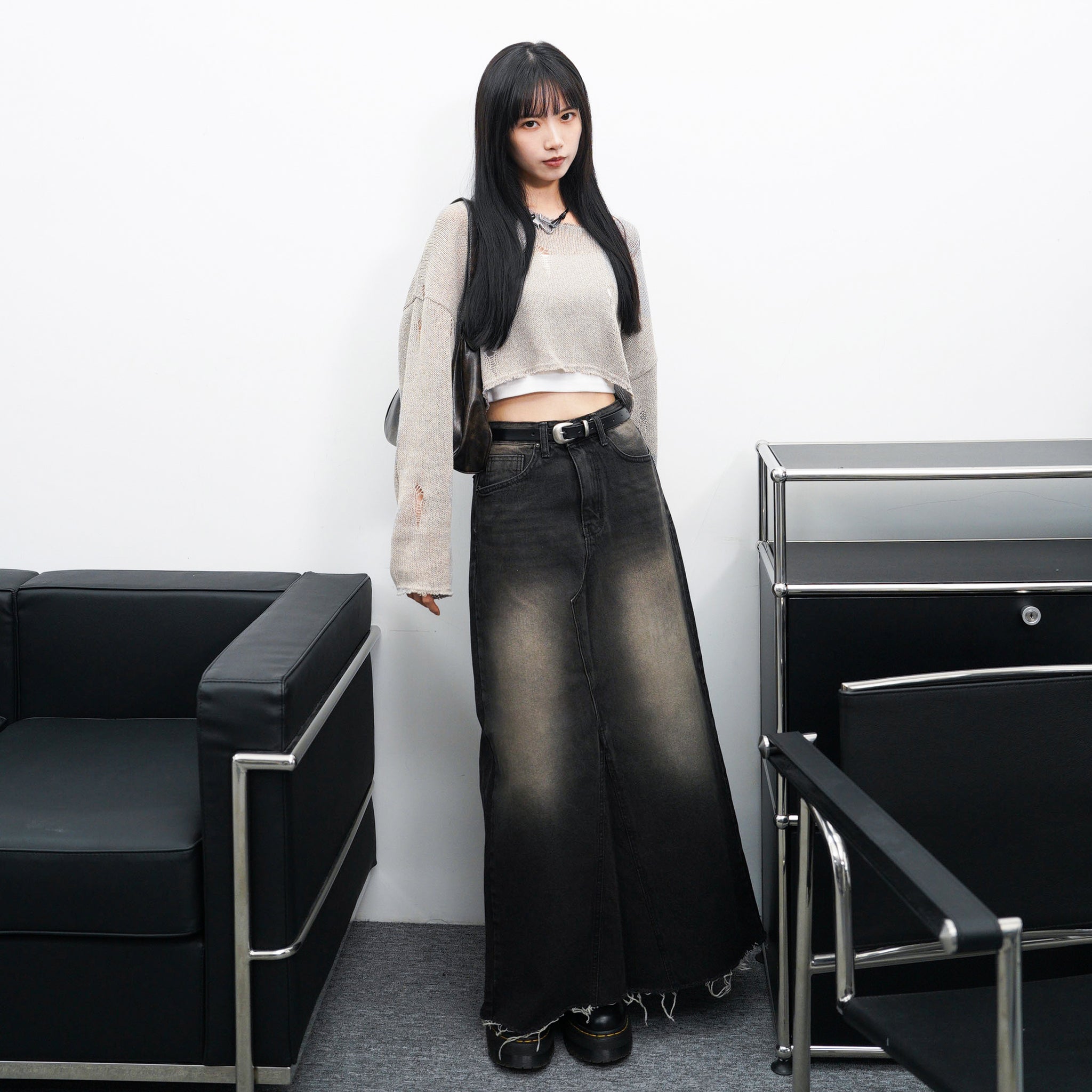 [BEST] DAMAGE CROP KNIT/ 3色