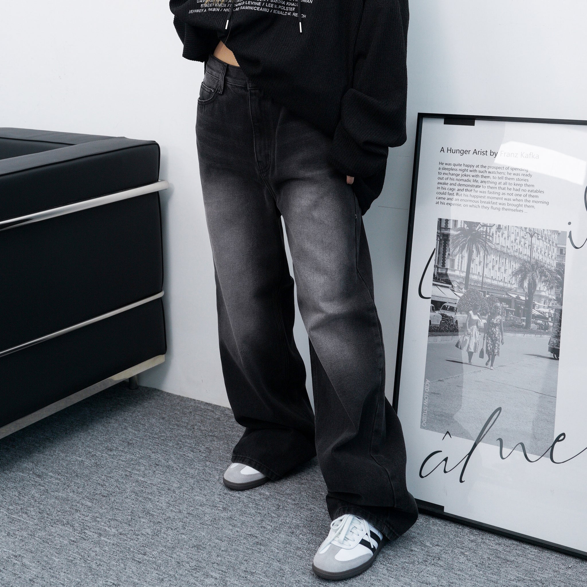 [XS-L] Retro Mood Washed Denim Pants/ 1色