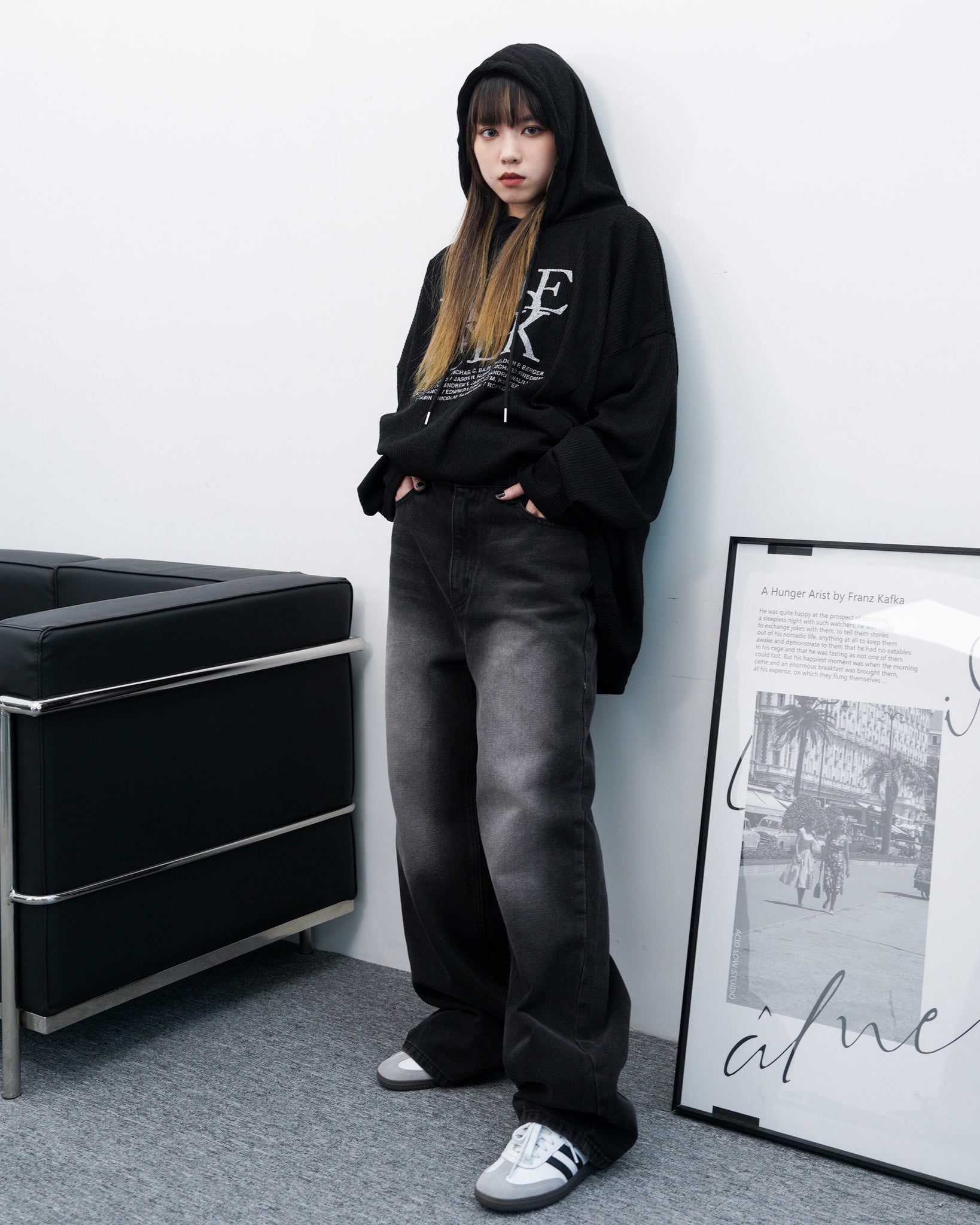 [XS-L] Retro Mood Washed Denim Pants/ 1色