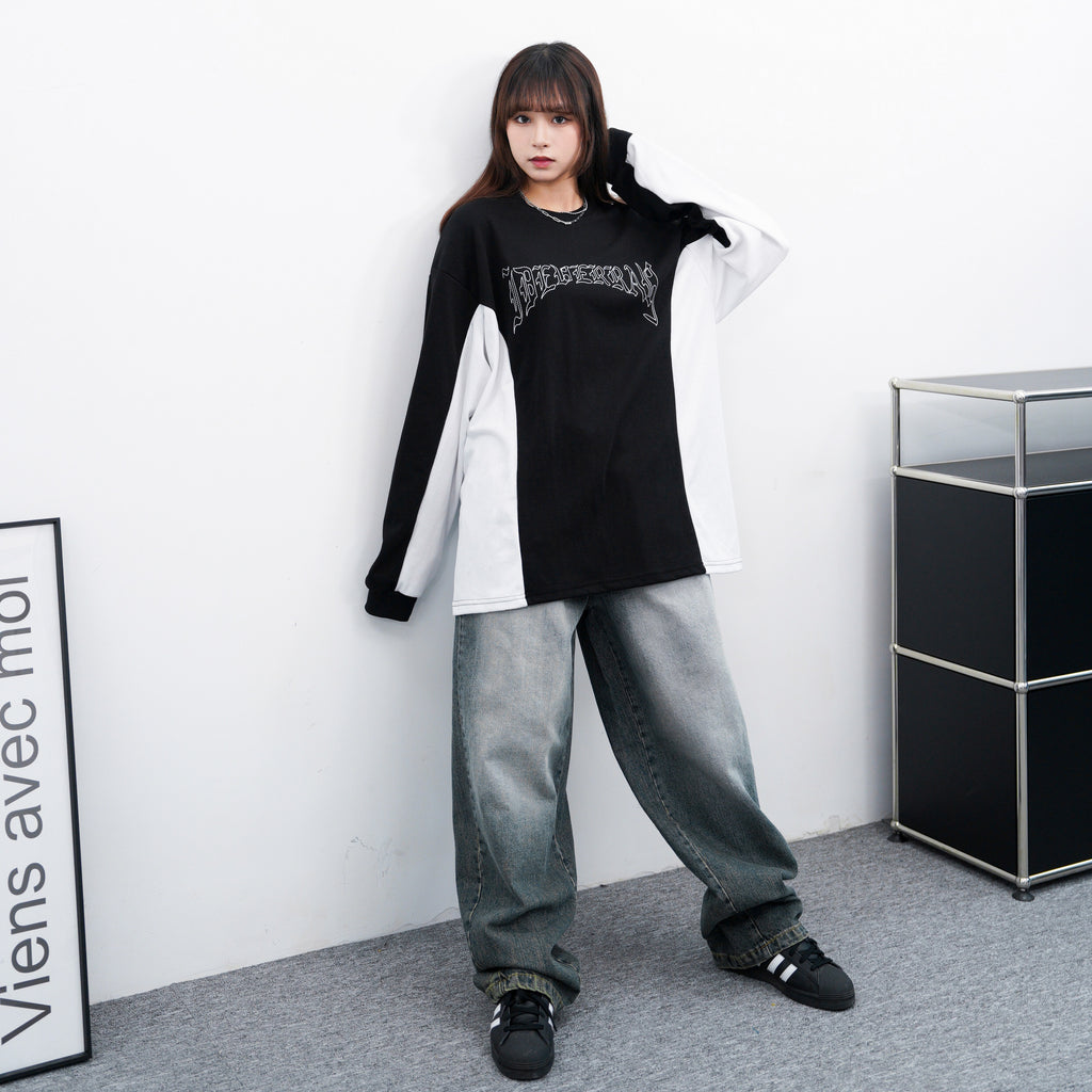 [UNISEX] TRACK LAYERED LONG SLEEVE TEE/ 2色