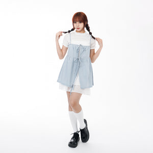 2WAY 2RIBBONS LAYERED SLEEVELESS TOP/ 2色