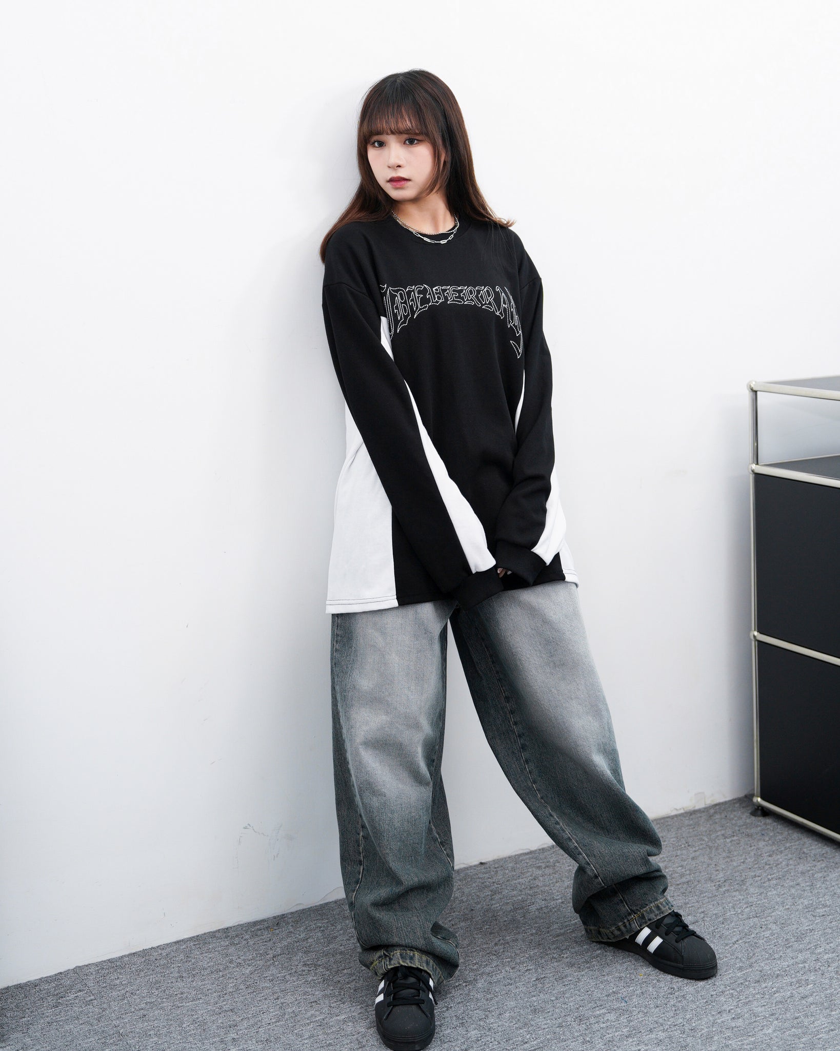 [UNISEX] TRACK LAYERED LONG SLEEVE TEE/ 2色