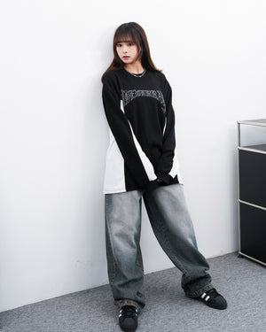 [UNISEX] TRACK LAYERED LONG SLEEVE TEE/ 2色