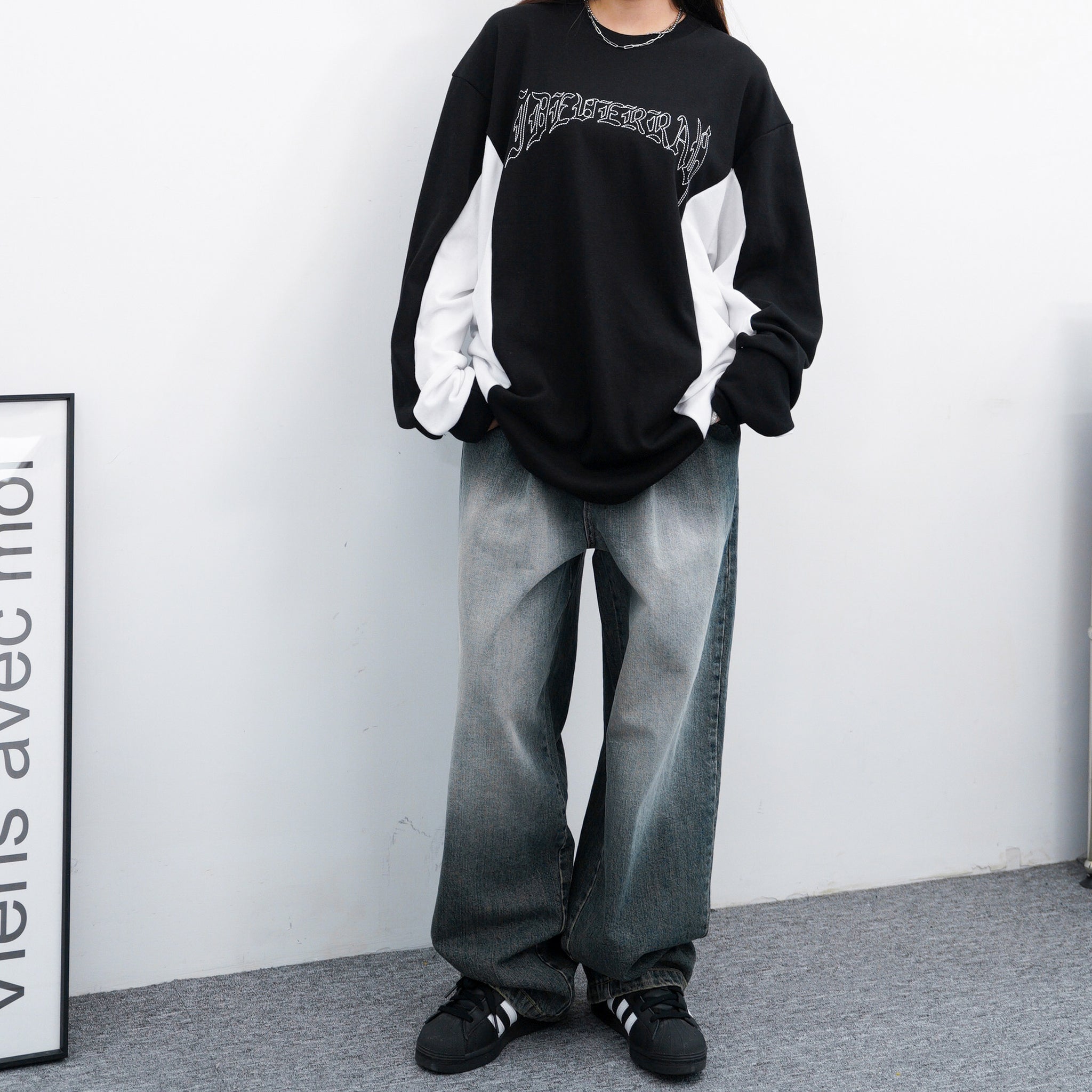 [UNISEX] TRACK LAYERED LONG SLEEVE TEE/ 2色