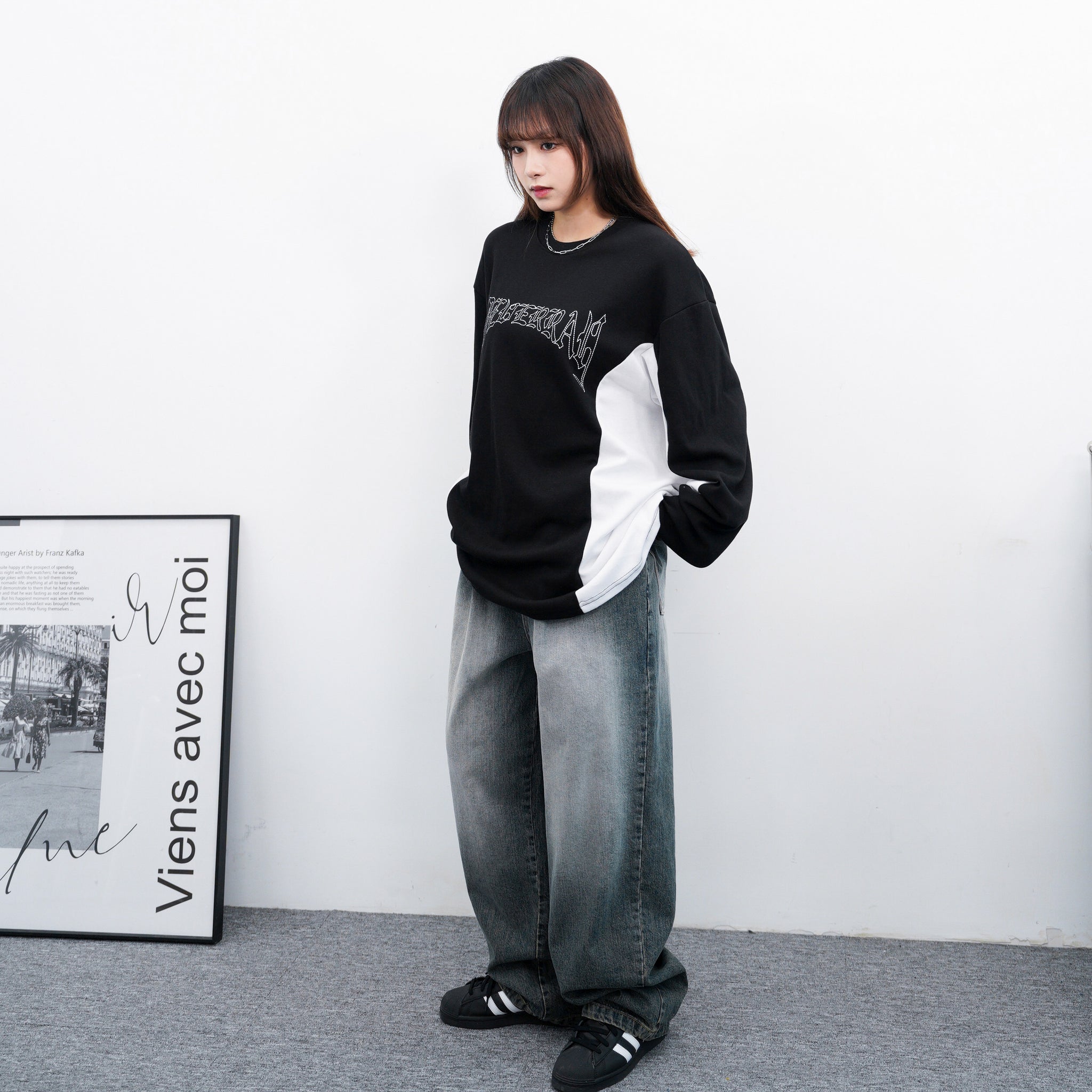 [UNISEX] TRACK LAYERED LONG SLEEVE TEE/ 2色