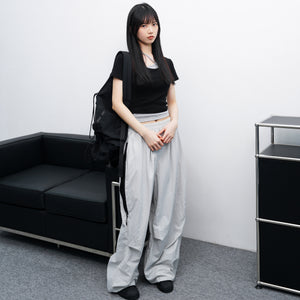 [UNISEX] SIDE ZIPPER NYLON PANTS/ 2色