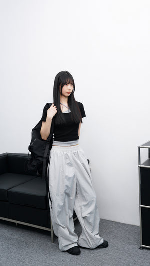 [UNISEX] SIDE ZIPPER NYLON PANTS/ 2色