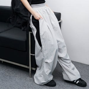 [UNISEX] SIDE ZIPPER NYLON PANTS/ 2色