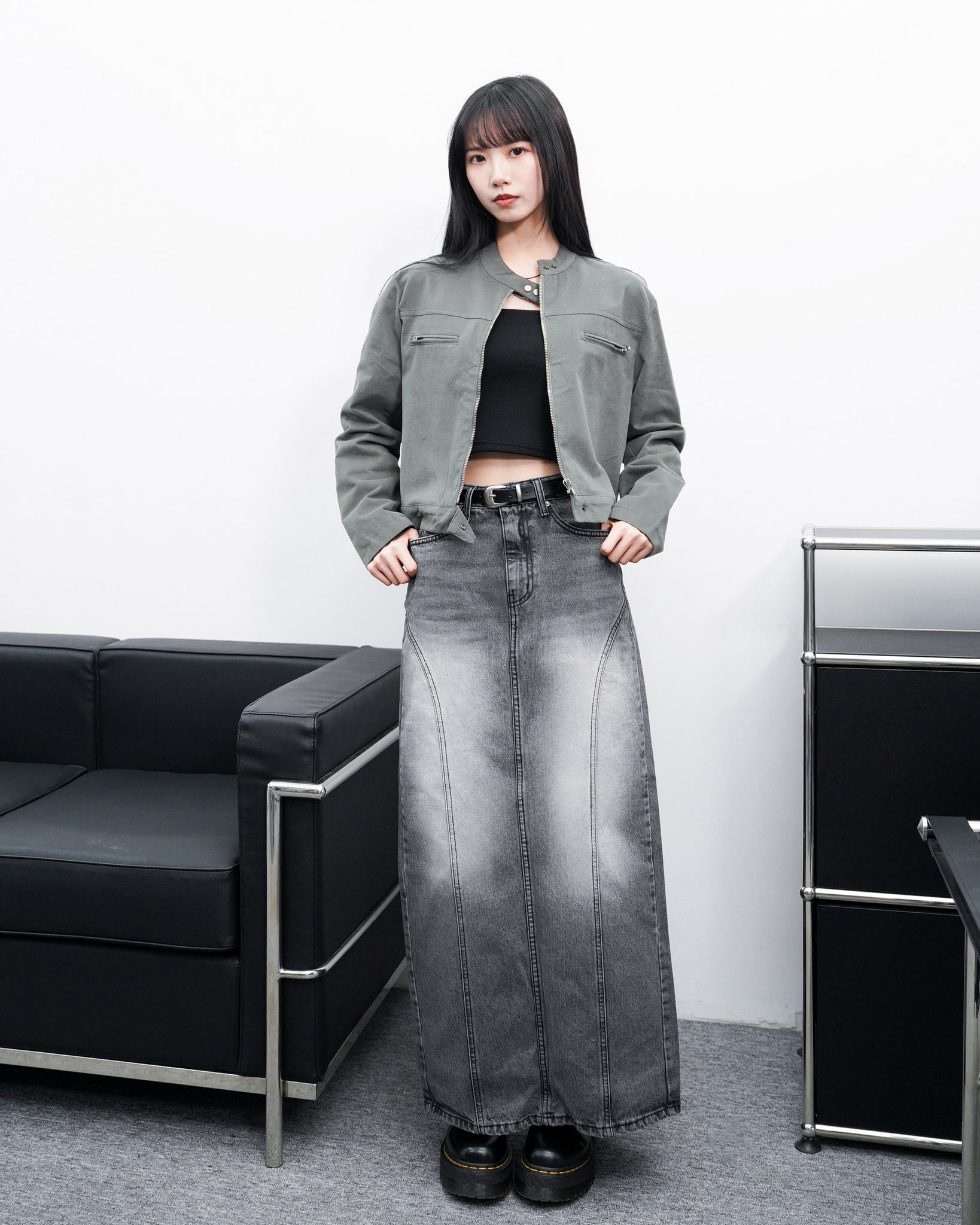 [VINTAGE] 薄款霧面感GREY JACKET/ 1色