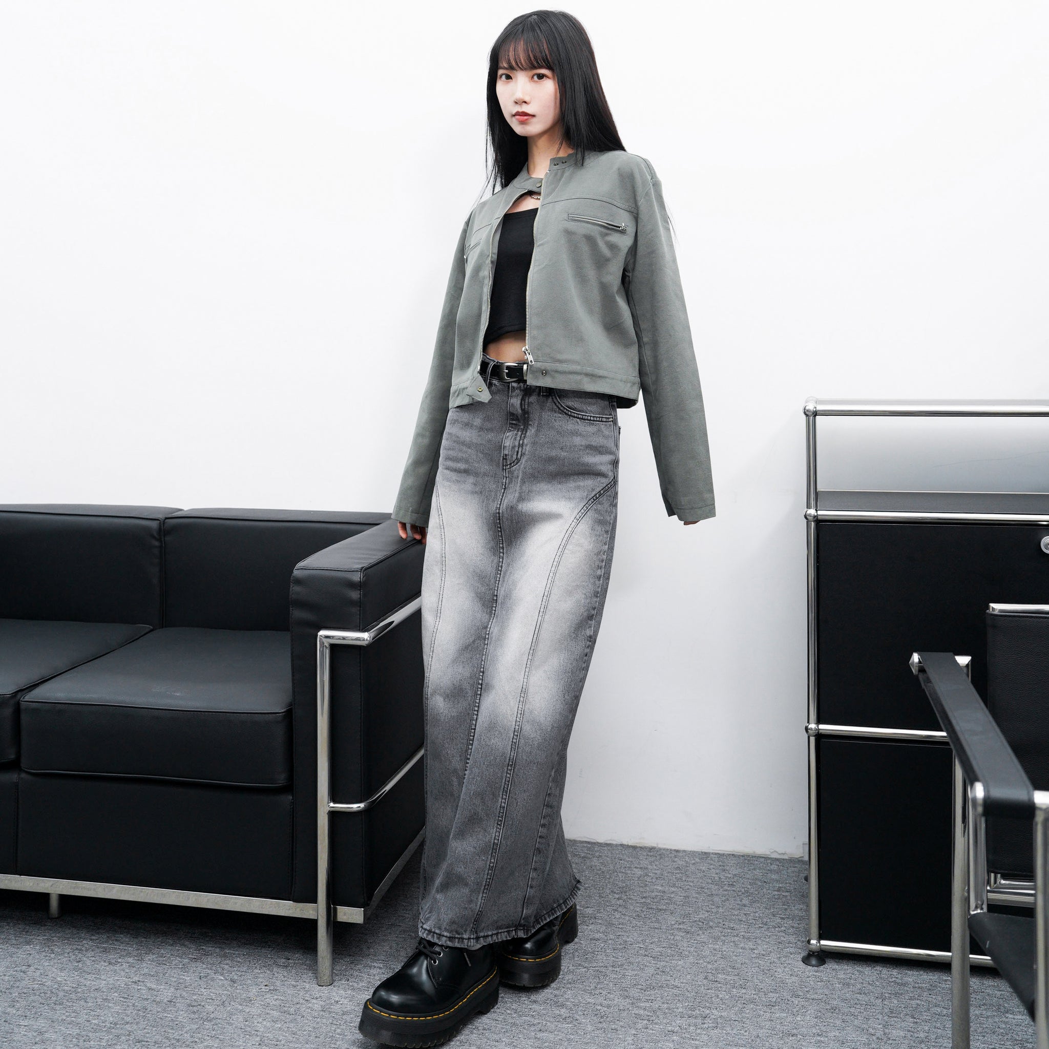 [VINTAGE] 薄款霧面感GREY JACKET/ 1色