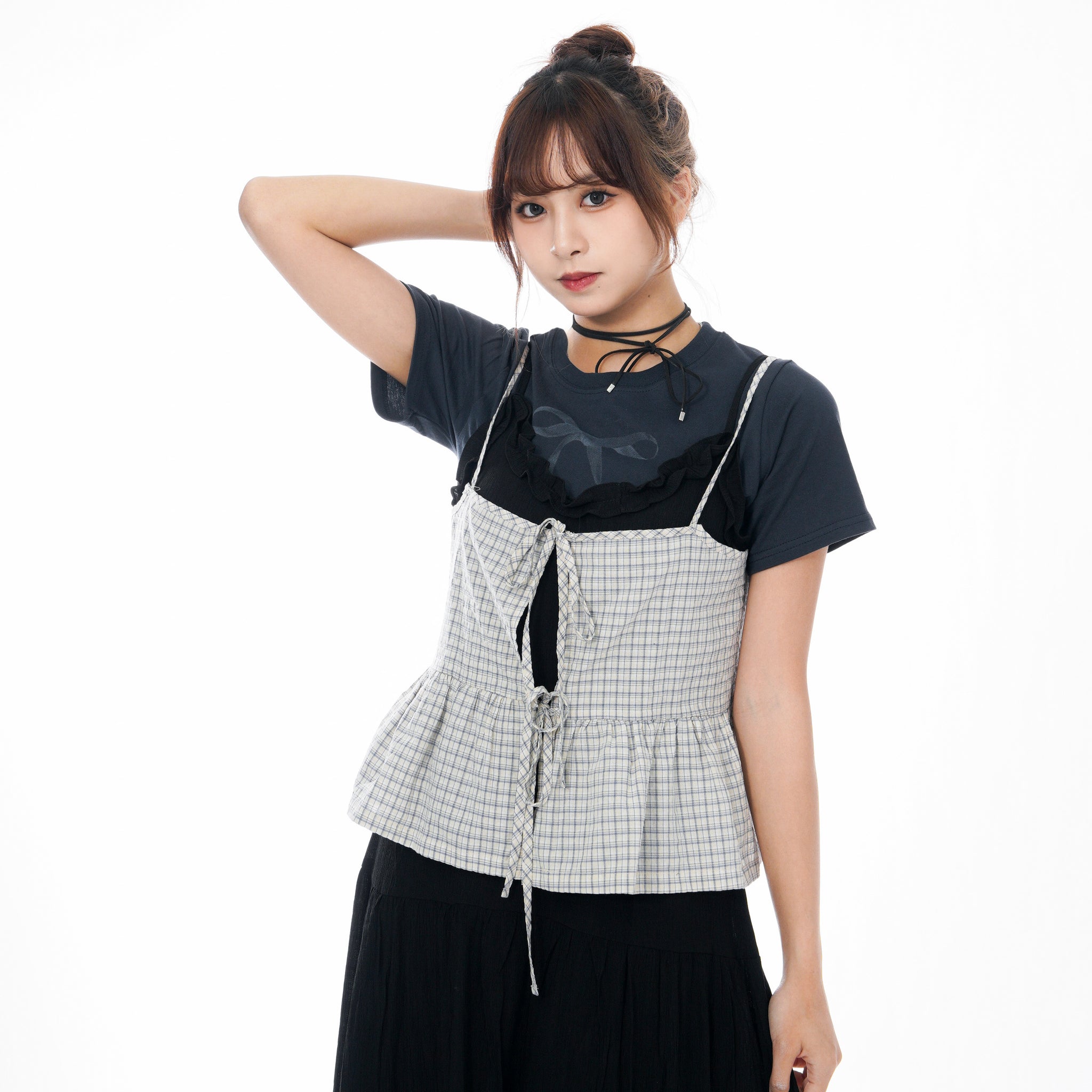 [BEST] BALLET CORE RIBBON SEMI-CROP TEE/ 3色