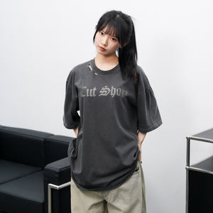 [UNISEX] DAMAGE  PIGMENT T-SHIRT/ 2色
