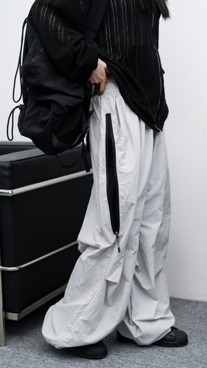 [UNISEX] SIDE ZIPPER NYLON PANTS/ 2色