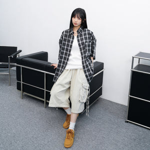 [UNISEX] 水洗BEST STRING CARGO BERMUDA PANTS/ 2色