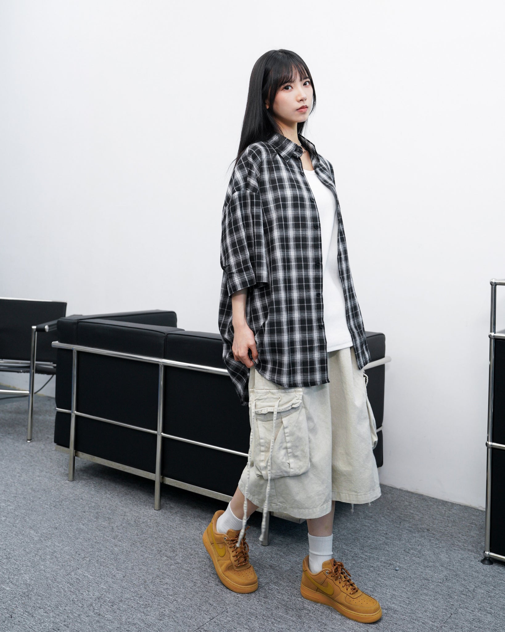 [UNISEX] 水洗BEST STRING CARGO BERMUDA PANTS/ 2色