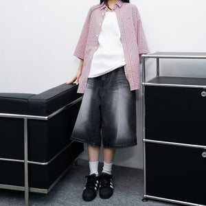 [UNISEX] FADED VINTAGE BERMUDA DENIM PANTS/ 1色