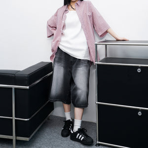 [UNISEX] FADED VINTAGE BERMUDA DENIM PANTS/ 1色