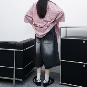 [UNISEX] FADED VINTAGE BERMUDA DENIM PANTS/ 1色