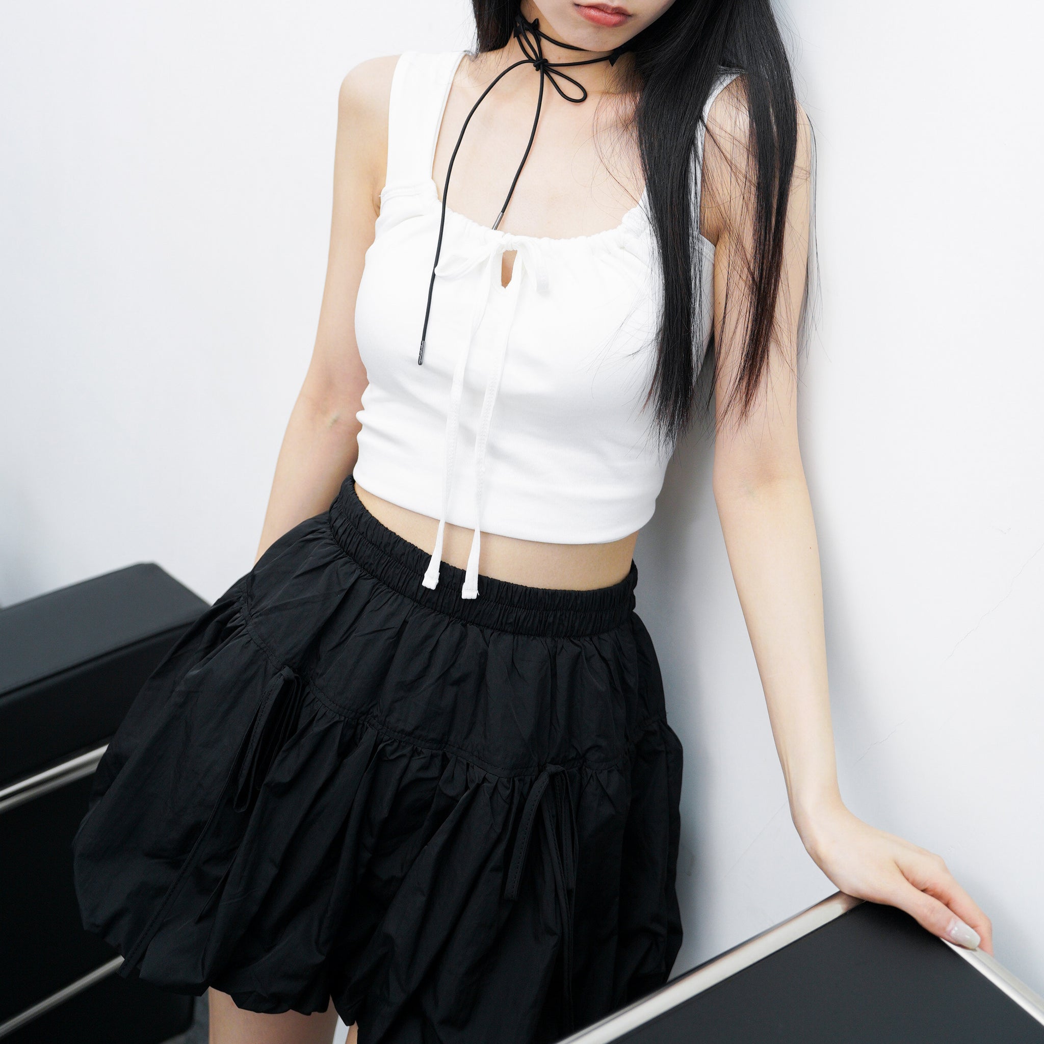4 MINI RIBBONS CHOKER/ 2色