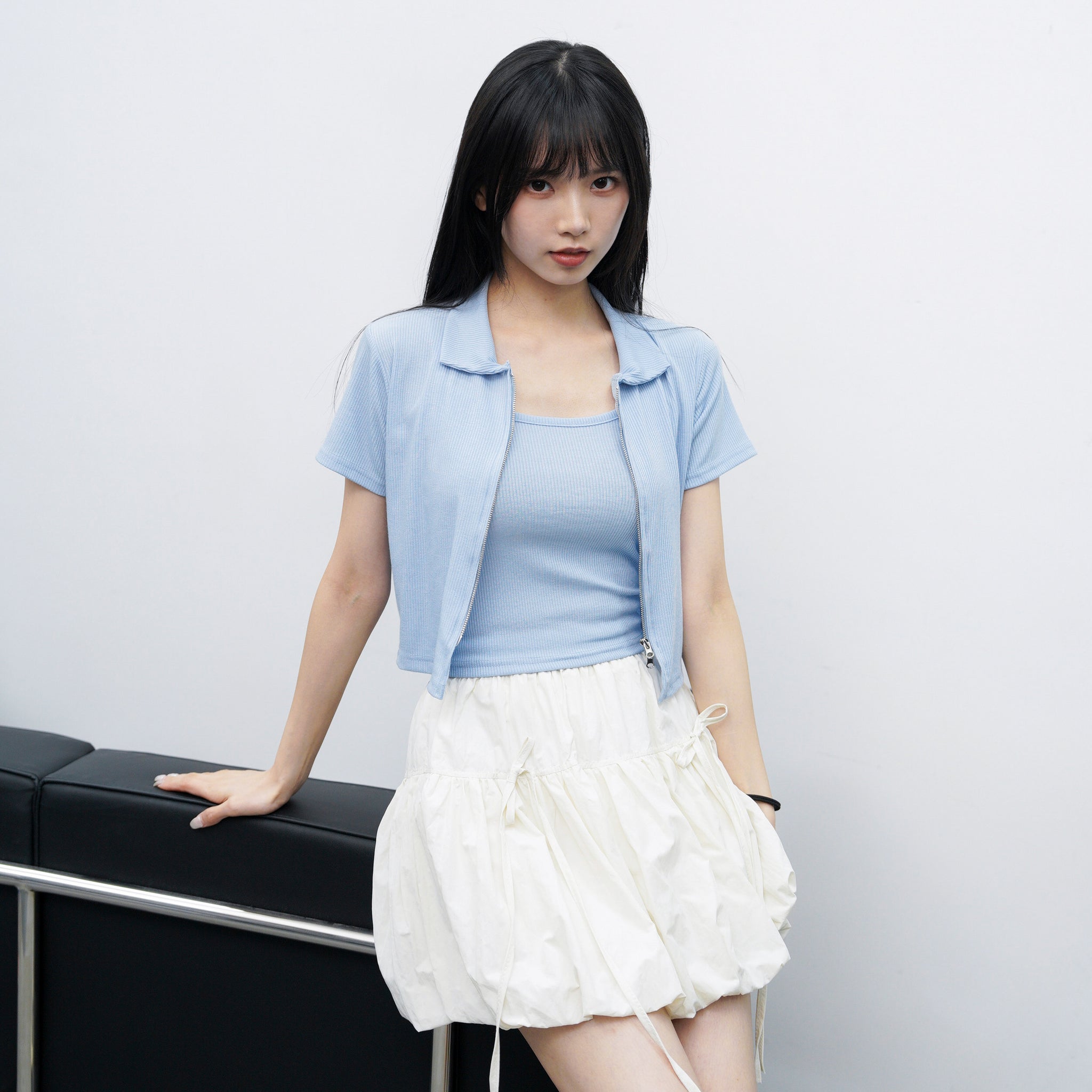 [SET] CP值UP! 背心雙拉鏈外套SET/ 1色