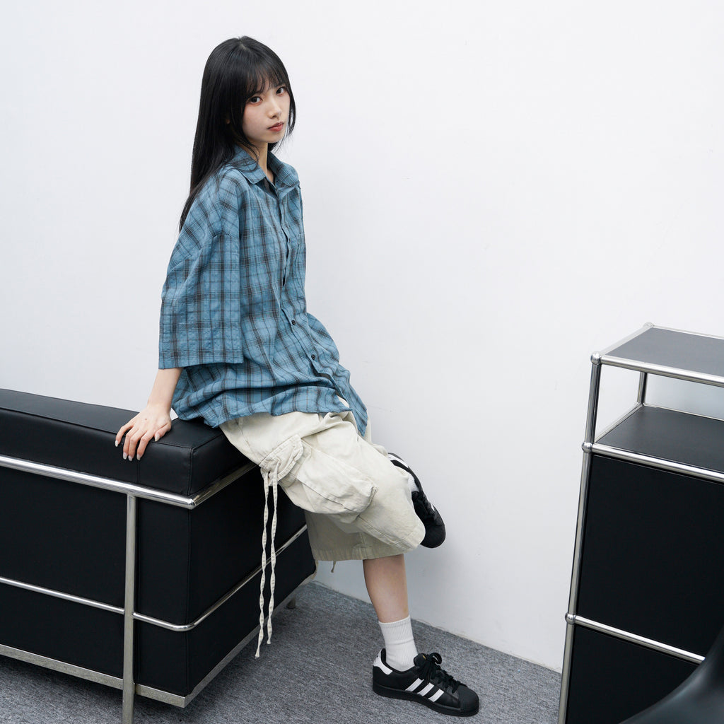 [UNISEX] BEST WEEKDAY LOOSE-FIT CHECKERED SHIRT/ 3色