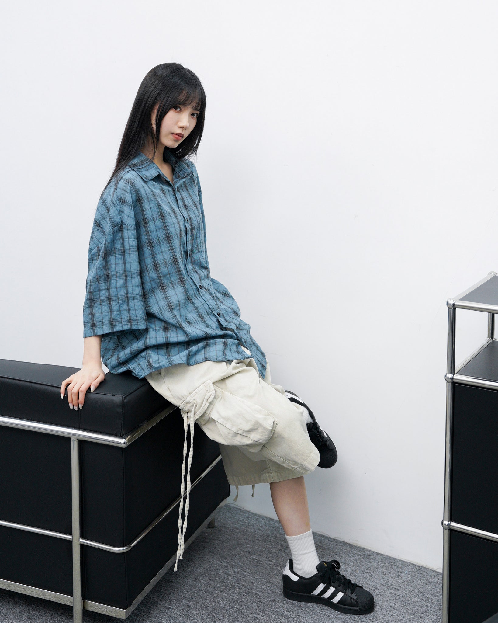 [UNISEX] 水洗BEST STRING CARGO BERMUDA PANTS/ 2色