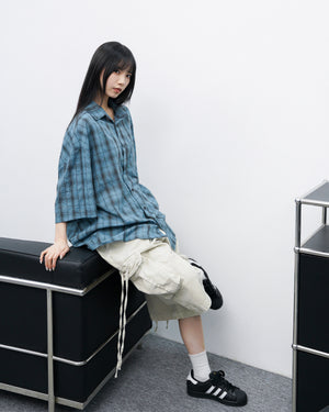 [UNISEX] 水洗BEST STRING CARGO BERMUDA PANTS/ 2色