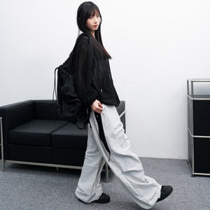 [UNISEX] SIDE ZIPPER NYLON PANTS/ 2色