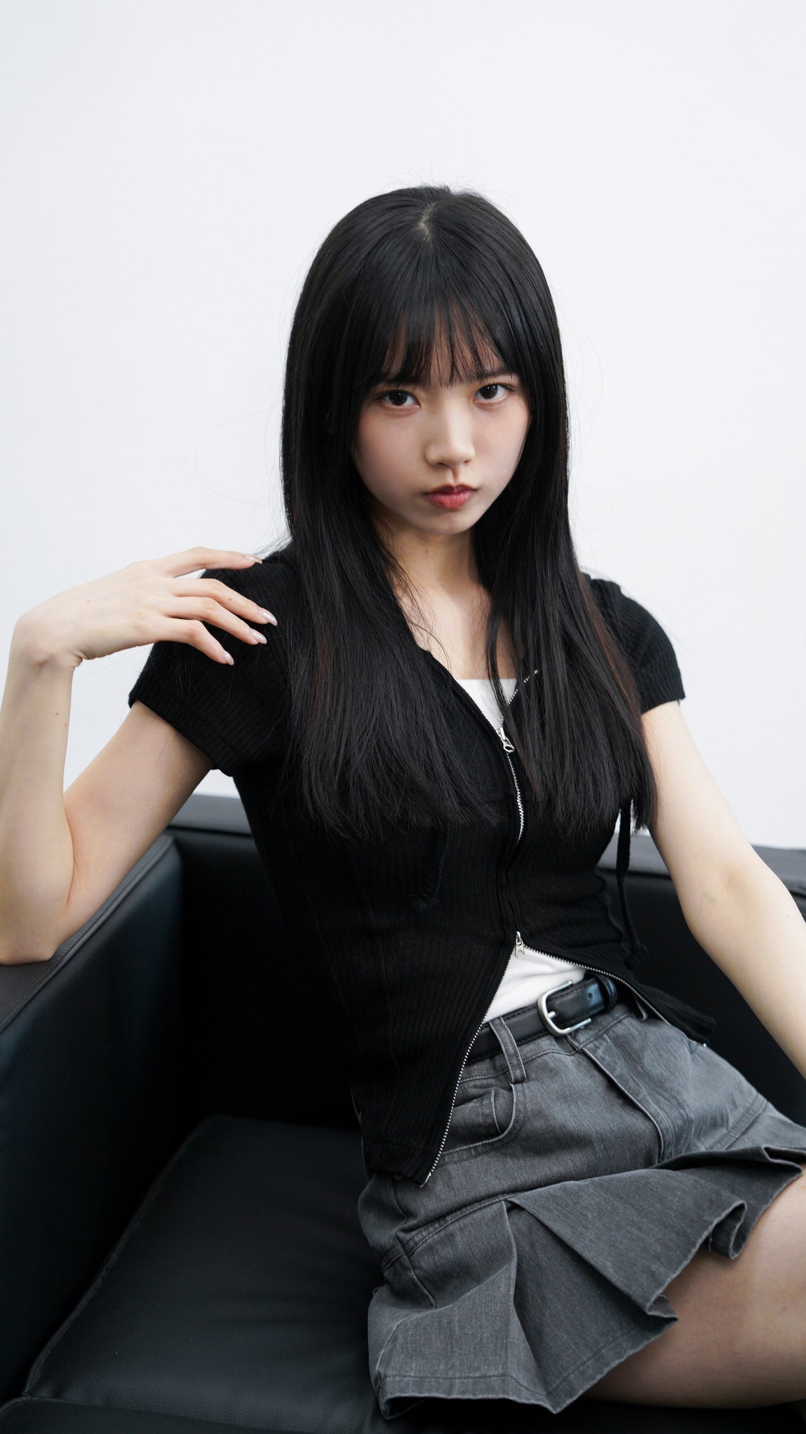 [BEST] PIGMENT PLEATED MINI SKIRT BELT SET/ 3色