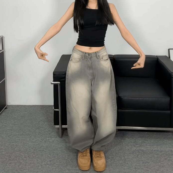 [摺邊褲腳] BALLOON POCKET DENIM PANTS/ 1色