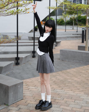 Belt Pleated Skirt/ 2色