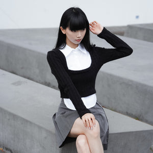 Belt Pleated Skirt/ 2色