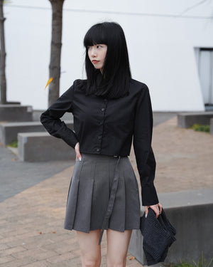Belt Pleated Skirt/ 2色