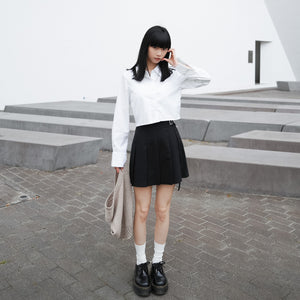 Belt Pleated Skirt/ 2色