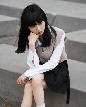 Belt Pleated Skirt/ 2色